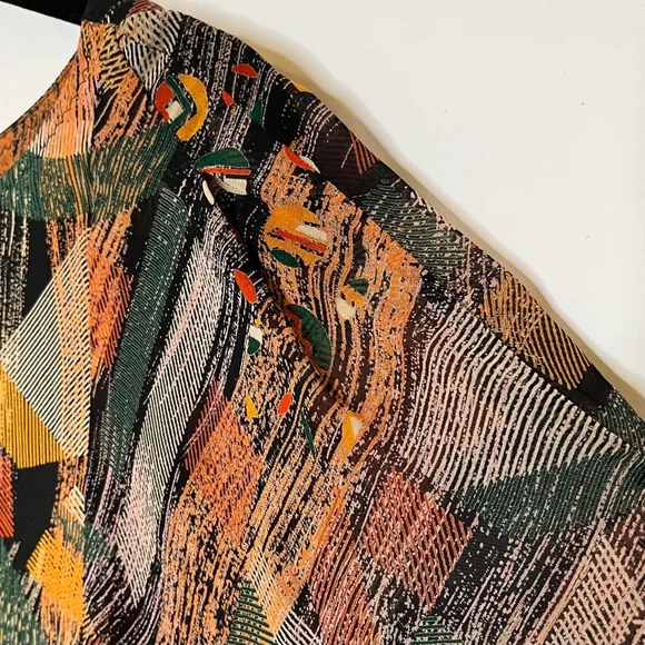 Stephen Burrows Vintage Multicolor Chiffon Shift Dress Short Sleeve Rare 70s, 8 - Picture 16 of 17